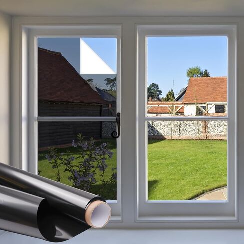 Window Privacy Film One Way Daytime Privacy Static Cling Sun Blocking Anti UV Reflective Window Tint for Home and Office in Kuwait