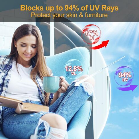 Window Privacy Film One Way Daytime Privacy Static Cling Sun Blocking Anti UV Reflective Window Tint for Home and Office in Kuwait