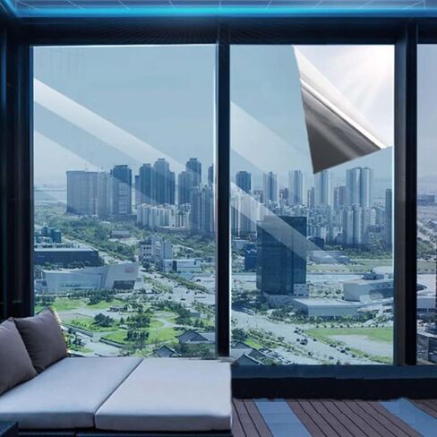 Window Privacy Film One Way Daytime Privacy Static Cling Sun Blocking Anti UV Reflective Window Tint for Home and Office in Kuwait
