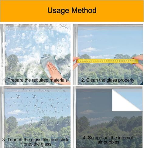 Window Privacy Film One Way Daytime Privacy Static Cling Sun Blocking Anti UV Reflective Window Tint for Home and Office in Kuwait