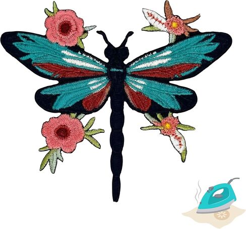 3.5" Dragonfly Patch, Dragonfly Iron On Patches - Embroidered Insect Patches - Children/Kids Patches for Backpacks - Iron On Patches for Kids/Sew On Appliques for Children in Saudi Arabia