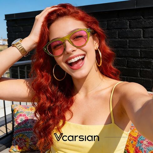Retro Oval Cat Eye Sunglasses for Women - Trendy Y2K 90s Vintage Designer Sun Glasses for Driving Traveling Outfit in Kuwait