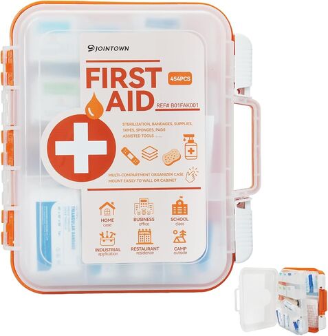 Jointown First Aid Kit, 454 Pieces All-Purpose, Home & Office Professional Medical Supplies, Ideal for Emergency, School, Business, Survival, Camping, Hunting and Sports in Kuwait