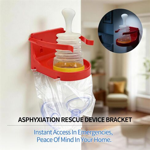 First Aid Equipment Wall Mount (Device NOT Included) – Compatible with LifeVac Choking Rescue Device, Built-in Mask Holder, Quick Access, Space-Saving, Easy Installation in Saudi Arabia