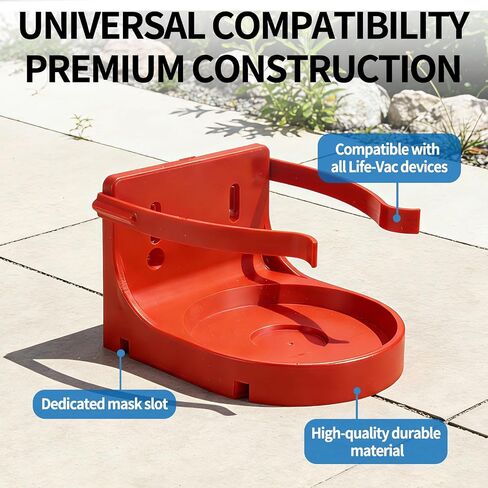 First Aid Equipment Wall Mount (Device NOT Included) – Compatible with LifeVac Choking Rescue Device, Built-in Mask Holder, Quick Access, Space-Saving, Easy Installation in Saudi Arabia