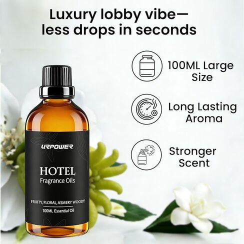 URPOWER 100ml Hotel Collection Diffuser Oil Inspired by The Ritz-Carlton Hotel Scent – Fruity Floral Amber Fragrance Oil, Diffuser Essential Oil for Ultrasonic and Waterless Diffusers in Saudi Arabia