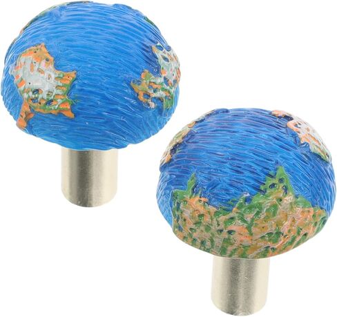 VILLCASE Creative Earth Shape Drawer Pull Handles 2pcs Cartoon Cabinet Knobs for Room Wardrobe Dresser Furniture Accessories with Screws in Kuwait