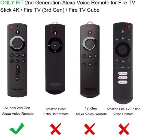 navor Premium Silicone Remote Covers - Compatible with All-New Alexa Voice Remote for TV Stick 4K, TV Stick (2nd Gen) TV (3rd Gen) - Anti Slip & Shockproof Remote Case Protective Remote Cover in Kuwait