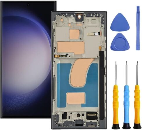 【Only for US Version】 AMOLED for Samsung Galaxy S23 Ultra 5G Screen Replacement with Frame for Samsung S23 Ultra SM-S918u S918a S918w LCD Display digitizer Touch Screen Assembly 6.8 Inch Lavender in Kuwait