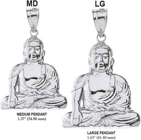 Elegant 925 Sterling Silver Buddhism Buddhist Meditation Zen Buddha Pendant (1.37") in Kuwait