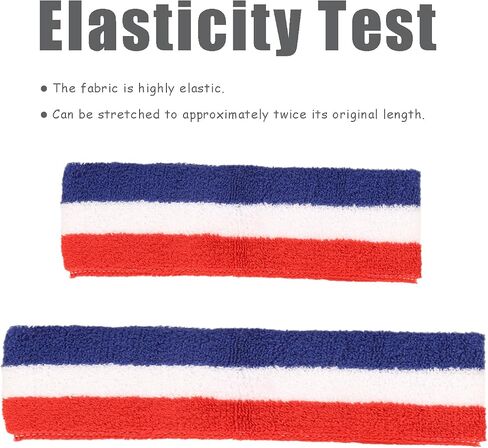 Striped Sweatband Set – 1 Headband & 2 Wristbands Moisture-Wicking Terry Cloth Sports Sweatbands for Costumes, Cosplay & Athletic in Kuwait