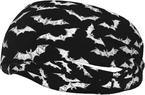 Cool Gothic Bat Sweatband Goth Sports Headband Hair Accessories for Women Men Running Cycling Yoga Fitness Workout in Saudi Arabia