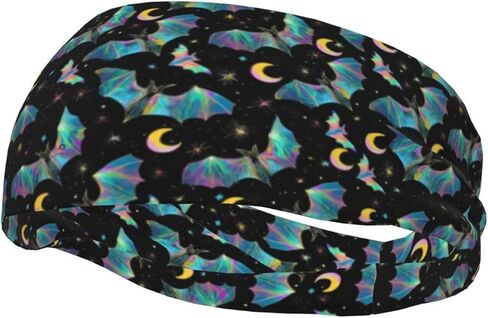 Cool Gothic Bat Sweatband Goth Sports Headband Hair Accessories for Women Men Running Cycling Yoga Fitness Workout in Saudi Arabia