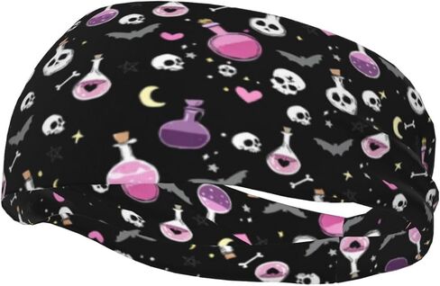 Cool Gothic Bat Sweatband Goth Sports Headband Hair Accessories for Women Men Running Cycling Yoga Fitness Workout in Saudi Arabia