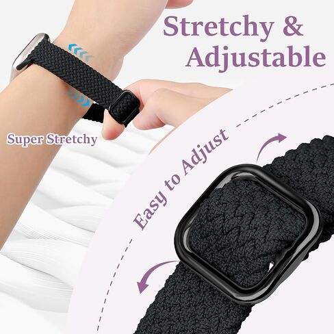 Slim Braided Bands for Apple Watch Band 40mm 41mm 42mm 38mm 46mm 44mm 45mm 49mm Women,Stretchy Solo Loop Nylon Elastic Thin Narrow Skinny Strap for iWatch Ultra 3 SE 3 Series 11 10 9 8 7 6 5 4 3 2 1 in Saudi Arabia