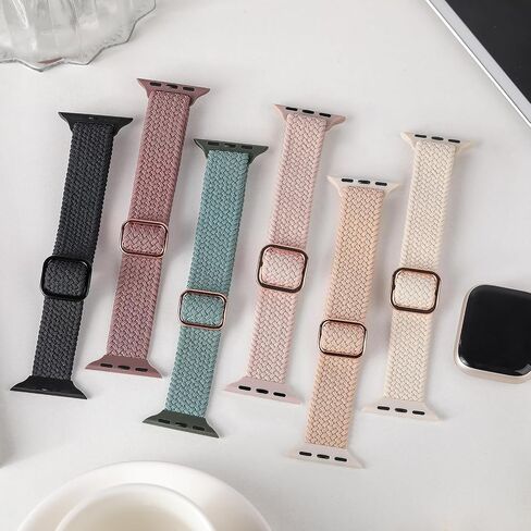 Slim Braided Bands for Apple Watch Band 40mm 41mm 42mm 38mm 46mm 44mm 45mm 49mm Women,Stretchy Solo Loop Nylon Elastic Thin Narrow Skinny Strap for iWatch Ultra 3 SE 3 Series 11 10 9 8 7 6 5 4 3 2 1 in Saudi Arabia