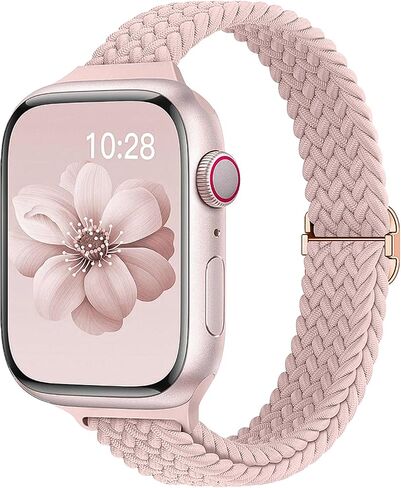 Slim Braided Bands for Apple Watch Band 40mm 41mm 42mm 38mm 46mm 44mm 45mm 49mm Women,Stretchy Solo Loop Nylon Elastic Thin Narrow Skinny Strap for iWatch Ultra 3 SE 3 Series 11 10 9 8 7 6 5 4 3 2 1 in Saudi Arabia