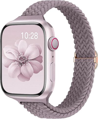 Slim Braided Bands for Apple Watch Band 40mm 41mm 42mm 38mm 46mm 44mm 45mm 49mm Women,Stretchy Solo Loop Nylon Elastic Thin Narrow Skinny Strap for iWatch Ultra 3 SE 3 Series 11 10 9 8 7 6 5 4 3 2 1 in Saudi Arabia