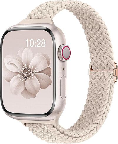 Slim Braided Bands for Apple Watch Band 40mm 41mm 42mm 38mm 46mm 44mm 45mm 49mm Women,Stretchy Solo Loop Nylon Elastic Thin Narrow Skinny Strap for iWatch Ultra 3 SE 3 Series 11 10 9 8 7 6 5 4 3 2 1 in Saudi Arabia
