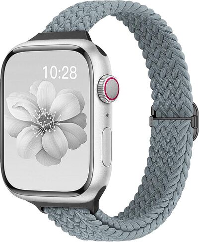 Slim Braided Bands for Apple Watch Band 40mm 41mm 42mm 38mm 46mm 44mm 45mm 49mm Women,Stretchy Solo Loop Nylon Elastic Thin Narrow Skinny Strap for iWatch Ultra 3 SE 3 Series 11 10 9 8 7 6 5 4 3 2 1 in Saudi Arabia