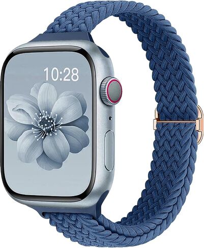 Slim Braided Bands for Apple Watch Band 40mm 41mm 42mm 38mm 46mm 44mm 45mm 49mm Women,Stretchy Solo Loop Nylon Elastic Thin Narrow Skinny Strap for iWatch Ultra 3 SE 3 Series 11 10 9 8 7 6 5 4 3 2 1 in Saudi Arabia
