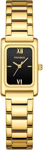Gold Watches for Women Classic Rectangular Tank Watch Vintage Gold Tone Stainless Steel Elegant Analog Quartz Dress Watches for Ladies Girls in Saudi Arabia