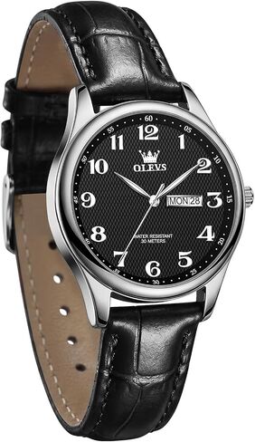 OLEVS Women's Watch Leather Band, Elegant Ladies Causal Watches with Date Day, Classic Professional Wristwatch for Small Wrists,Ideal Gift for Mother's Day Birthday in Saudi Arabia