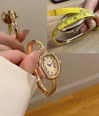 Women's Bangle Bracelet Watch, Oval Dial, Roman Numeral, Elegant Style in Kuwait