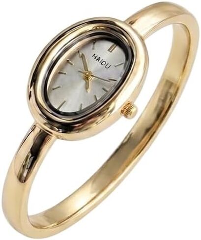 Women's Bangle Bracelet Watch, Oval Dial, Roman Numeral, Elegant Style in Kuwait