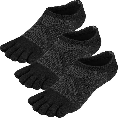 VWELL Toe Socks No Show for Men Women COOLMAX Quick Dry Running Lightweight Ankle Five Finger Socks Anti-Blister, 3 Pairs in Kuwait