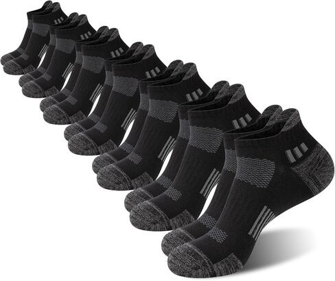 COOPLUS 7 Pairs Mens Ankle Running Socks Cotton Athletic Cushioned Low Cut Moisture Wicking Sports Socks in Saudi Arabia