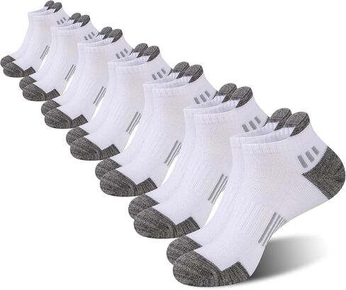 COOPLUS 7 Pairs Mens Ankle Running Socks Cotton Athletic Cushioned Low Cut Moisture Wicking Sports Socks in Saudi Arabia