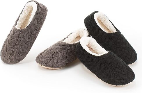 cosyone1997 2-Pair Cozy Slippers for Women Indoor Soft Sole with Warm Fuzzy Lining and Non-Slip Grips, House Slipper Socks in Saudi Arabia