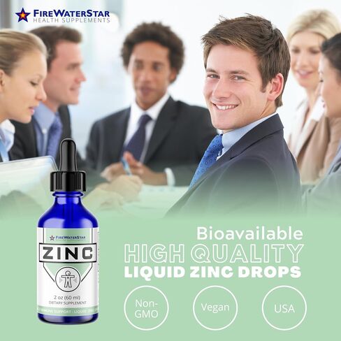 FWS Liquid Zinc Supplement for Men Women Kids, Organic Non-GMO Vegan, Ionic Zinc Sulfate Drops, Immune System Boost Healthy Skin Support Overall Wellness, 30 Day Supply, 2 oz in Saudi Arabia