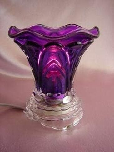 Purple Flared Glass Electric Aroma Lamp Oil and Wax Tart Warmer in Saudi Arabia