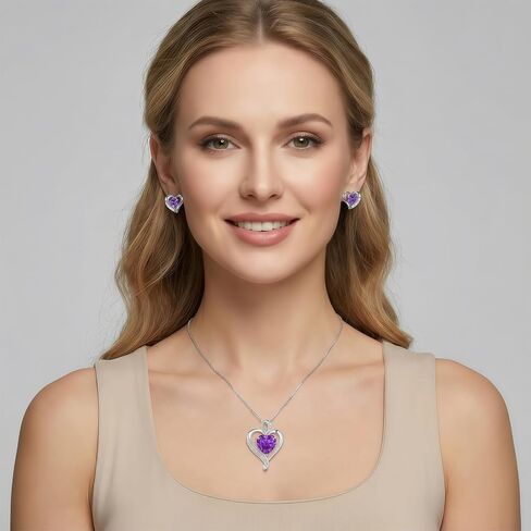Eternal Rose Gift Box for Her - Real PreservedFlower with Heart Necklace & Earrings Set - RomanticGifts for Women Wife Mom Girlfriend - Lasts 3-5 Years -Valentine's Mother's Day Birthday in Kuwait