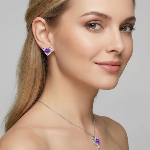 Eternal Rose Gift Box for Her - Real PreservedFlower with Heart Necklace & Earrings Set - RomanticGifts for Women Wife Mom Girlfriend - Lasts 3-5 Years -Valentine's Mother's Day Birthday in Kuwait