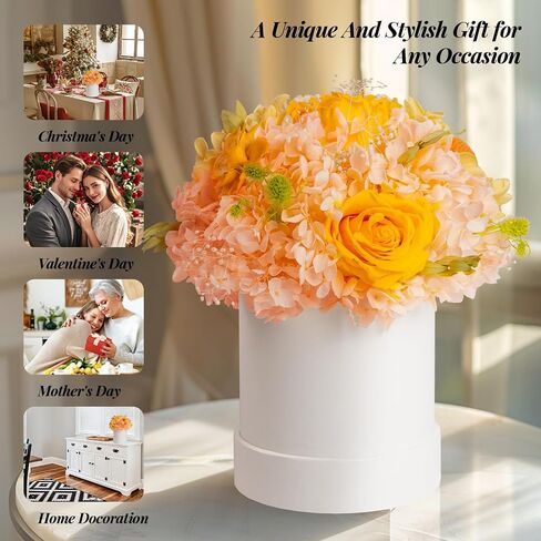 ROSEROSE Preserved Flowers for Delivery Prime,Forever Flowers Bouquet with Gift Box, Eternal Real flowers Gifts for Women,Christmas,Valentine's Day,Anniversary,Birthday for Her (Champagne) in Kuwait