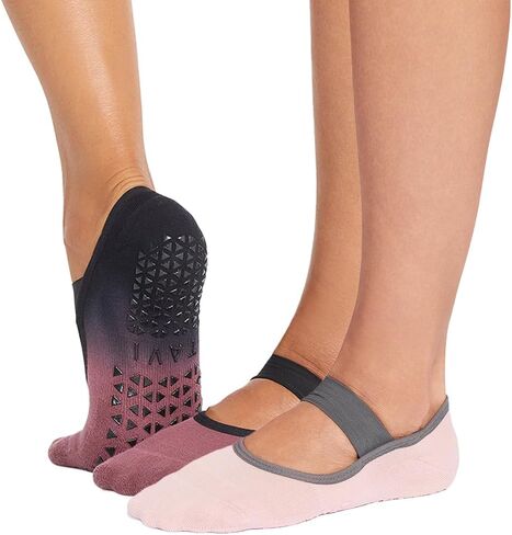 TAVI Grip Lola 2 Pack Socks Wine Ombre & Fleur Small in Saudi Arabia
