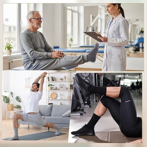 5 Pairs Cotton Pilates Socks for Men Women, Non Slip Grip Yoga Socks with Silicone Dots for Barre Hospital Gym in Kuwait