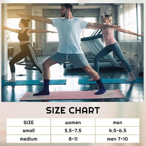 5 Pairs Cotton Pilates Socks for Men Women, Non Slip Grip Yoga Socks with Silicone Dots for Barre Hospital Gym in Kuwait