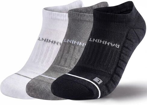 Rahhint No Show Compression Running Socks Coolmax Anti Blister Full Sole Cushion Ankle Slip Resistant Heel Tab Workout Golf in Kuwait