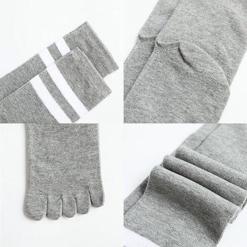 5 Pairs Women Knee High Socks, Striped Knee High Stockings Cotton Long Five Finger Socks Leg Warmers for Women Girls in Saudi Arabia