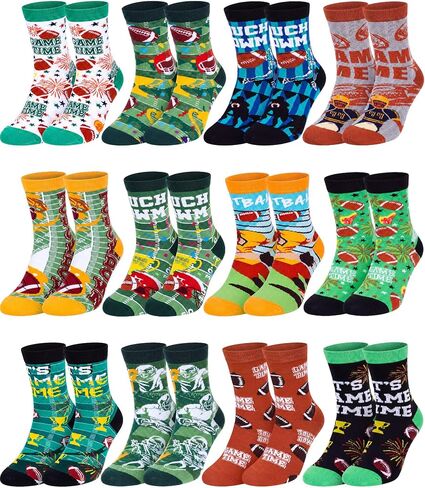 4 Pack Bingo Socks Bingo Game Gifts Novelty Crew Cotton Socks Prizes for Seniors Mom Grandma Dad (Short) in Kuwait