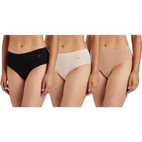 Enamor Women's Cotton Hipster Underwear Panties - Pack of 3, Full Coverage, Stain Release Technology, Multicolors