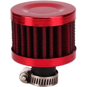 Air Intake Breather, 13mm/0.5in Mini Air Intake Filter Vent Crankcase Breather Universal Car Accessory For Car and Motorcycle(Red)