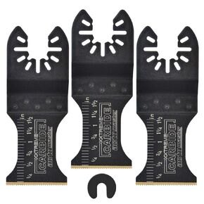 Oscillating Multitool Blade Carbide Teeth for Hard Material, 3-Pack