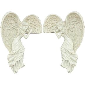 2-Pcs Angels Door Frame Decoration, Angel Wings Wall Decor Angel Statues, Angel Figurines for Home Living Room, Bedroom, Office - Angel Wings Decor