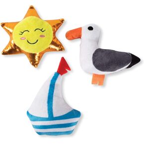 Fringe Studio Squeaker Pet Toy Set, Set of 3, Beach Themed (289447)