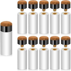 Giantree 10Sets Billiard Cues Tips Replacement with White Pool Cue Stick Ferrules, Screw On Pool Cue Tips Pool cue Tips Replacement kit （6 inches Long, 4 inches Wide, 0.5 inches high）